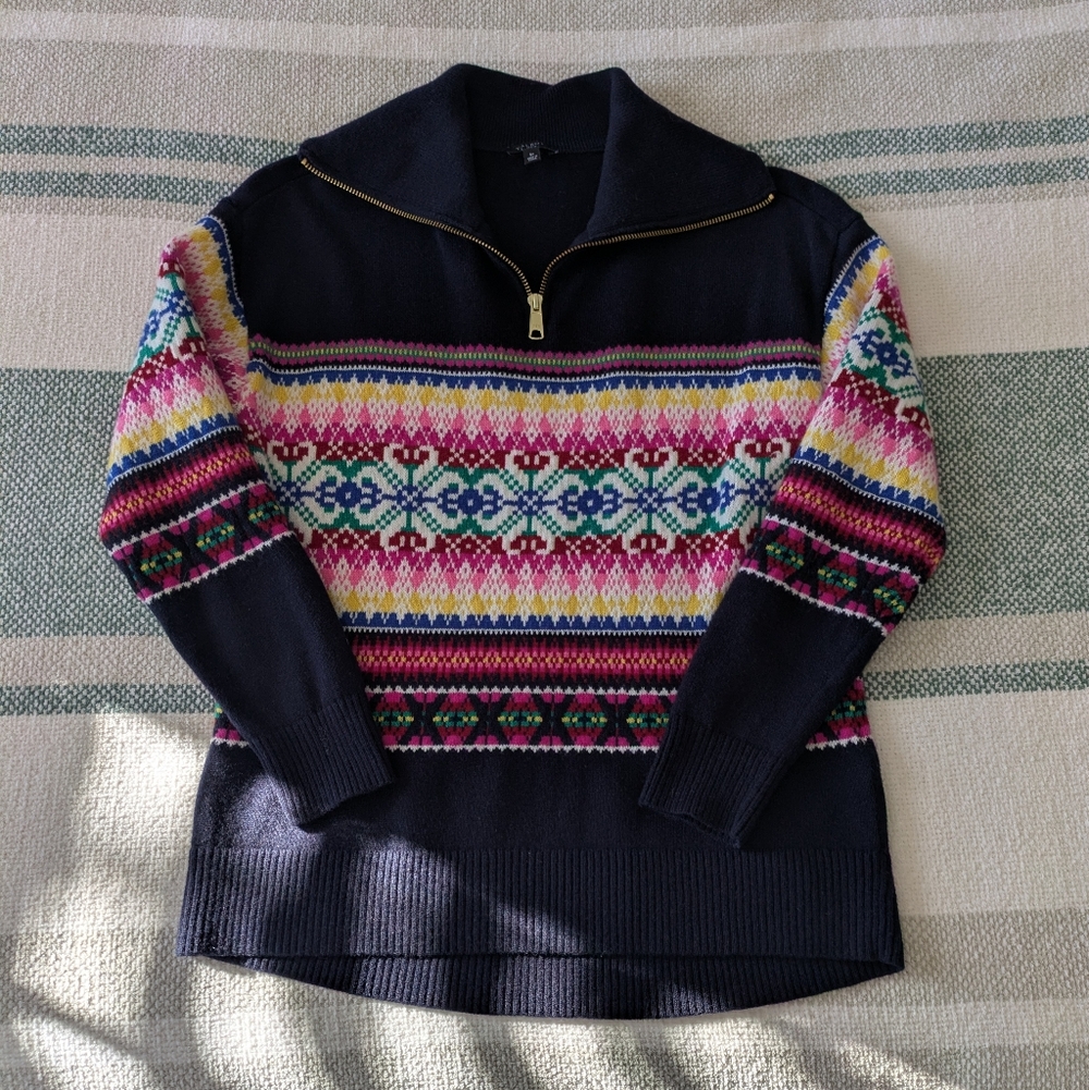 Talbots Petite Colorful Patterned Women's Sweater Size S